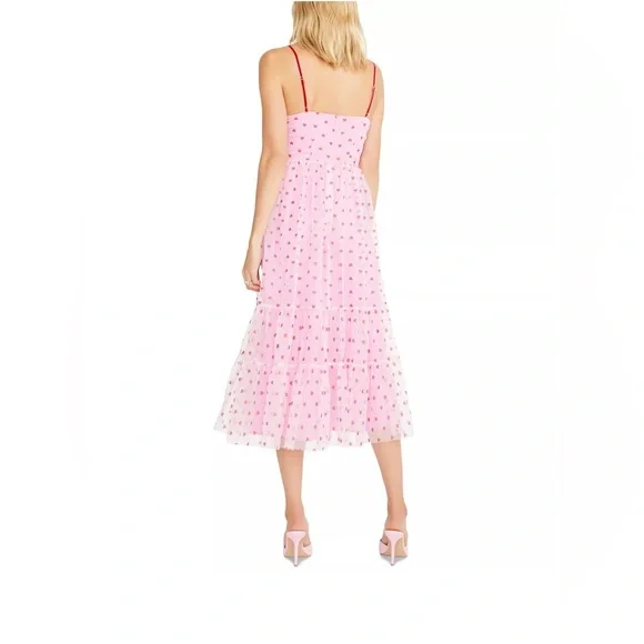 Betsey Johnson Valentines Heart Print Pink Dress - Picture 5 of 12